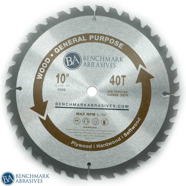 10" 40 Tooth TCT Saw Blade For General Purpose Cutting Saw Blades