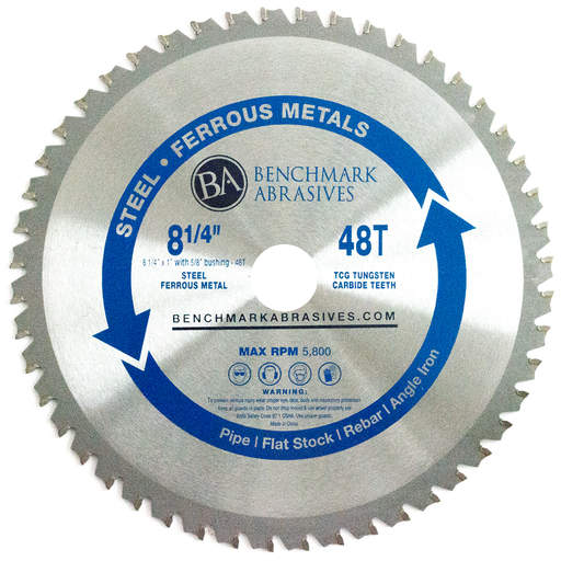 8-1/4" 48 Tooth TCT Saw Blade for Steel Cutting