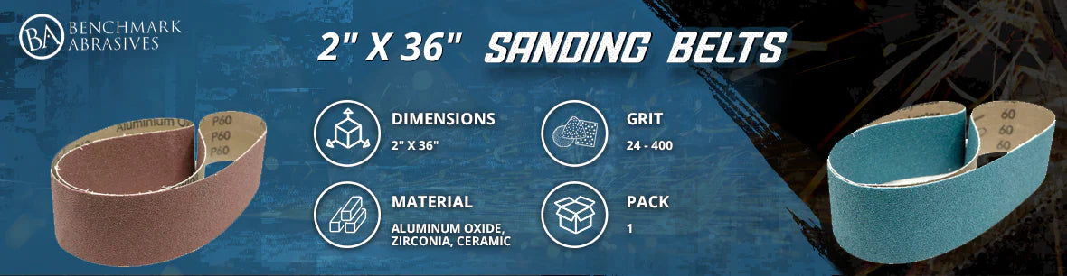 2 x 36 Sanding Belts Free Shipping Benchmark Abrasives
