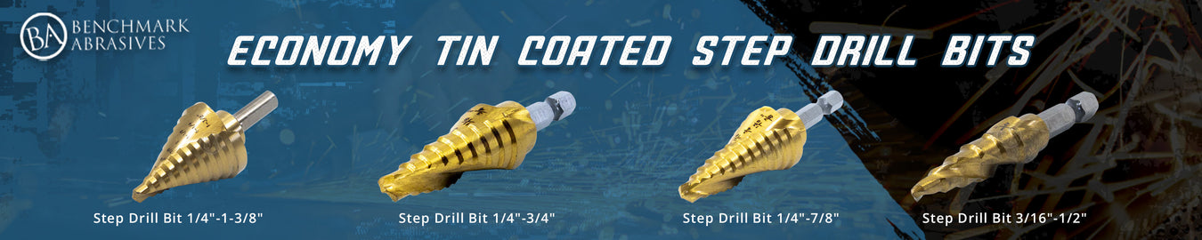 Economy TiN Coated Step Drill Bits