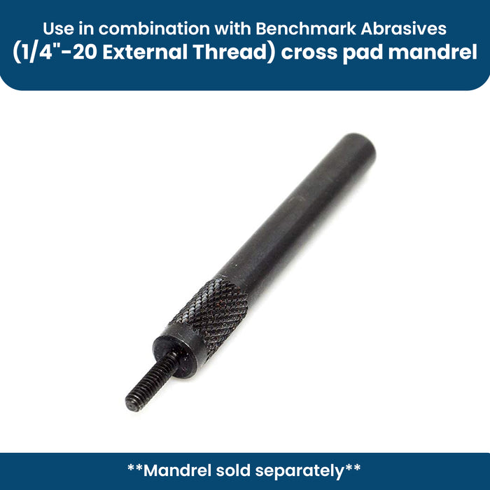 3" x 1" x 1/4"-20 Aluminum Oxide Cross Pad - 5 Pack