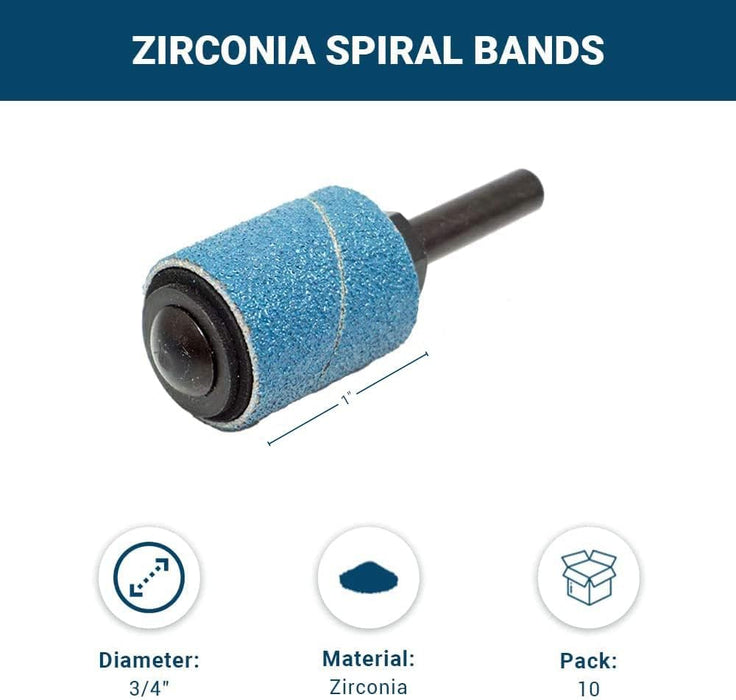 3/4" x 3/4" Zirconia Spiral Band - 10 Pack