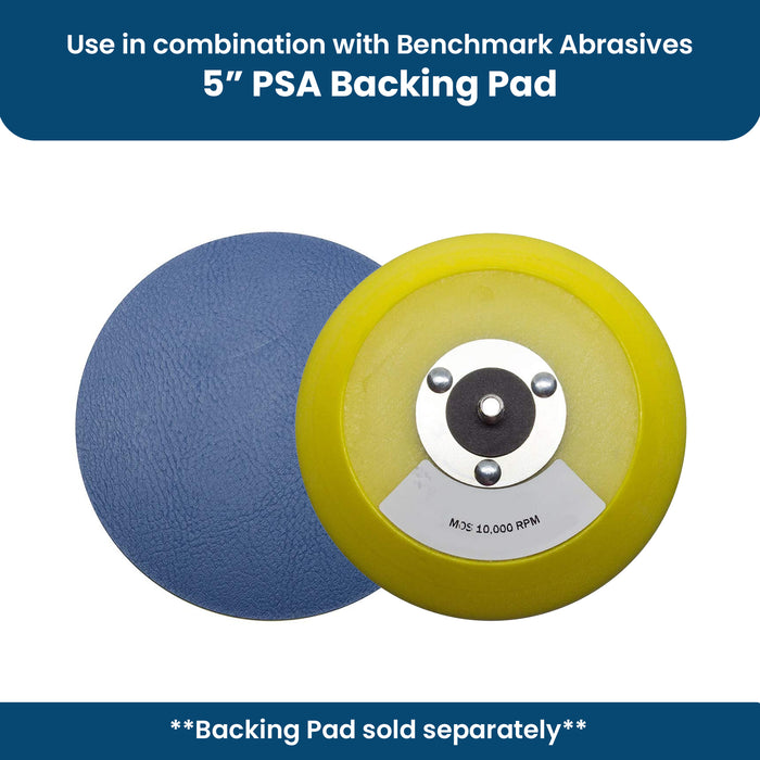 5" Cloth Backed Peel and Stick Aluminum Oxide PSA Disc - 10 Pack