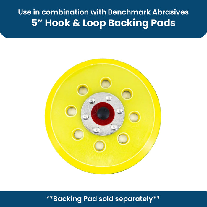 5" Gold A/O 8 Hole Hook & Loop Discs - 50 Pack