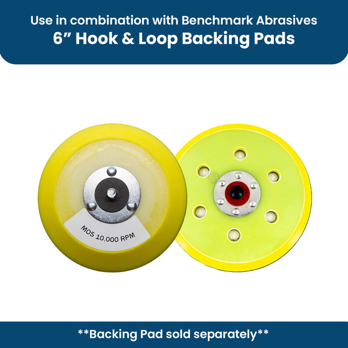 6" Premium Purple Film Backed No Hole Hook & Loop Discs - 50 Pack