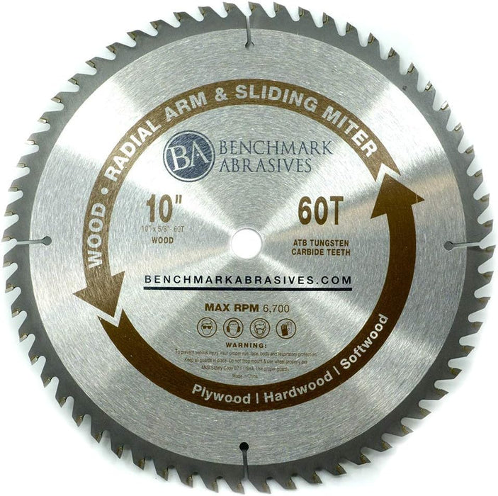 10" 60 Tooth TCT Saw Blade for Finishing