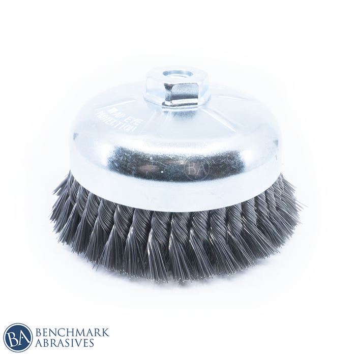 6" x 5/8"-11 Knotted Cup Brush - Carbon Steel