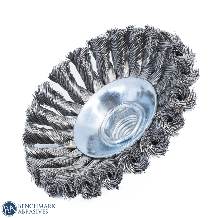 4" X 5/8"-11 Knotted Cup Brush - Stainless