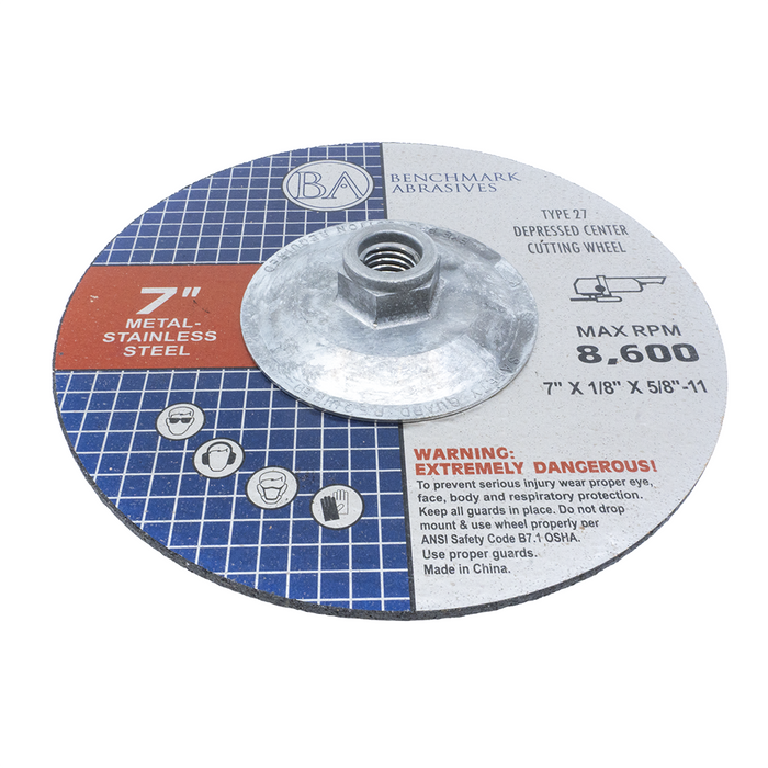 7" X 1/8" X 5/8"-11 T27 Pipeline Wheel - 10 Pack