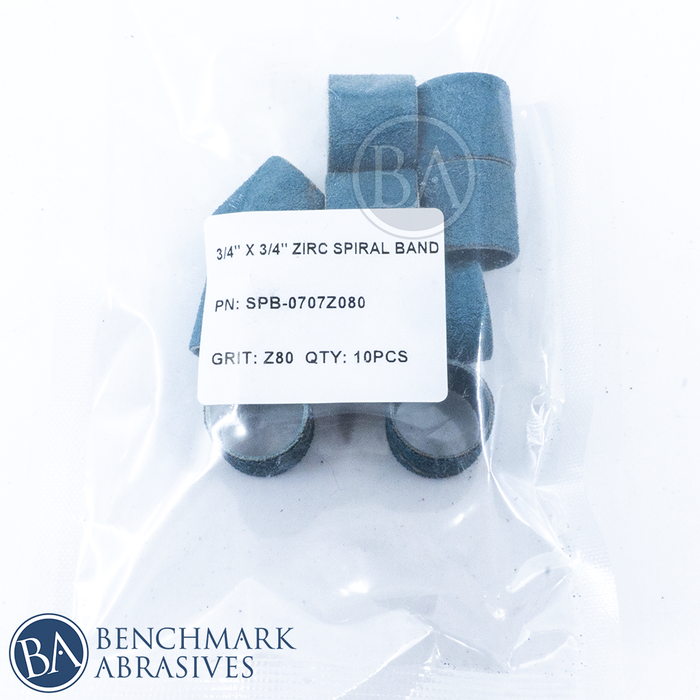 3/4" x 3/4" Zirconia Spiral Band - 10 Pack