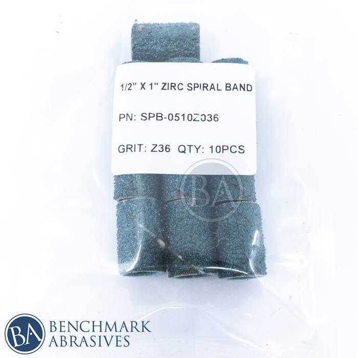 1/2" X 1" Zirconia Spiral Band - 10 Pack