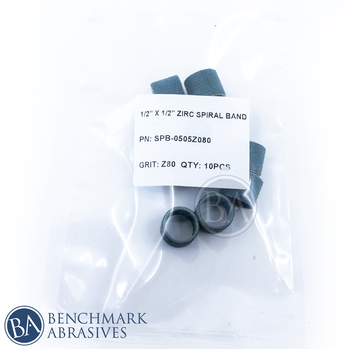 1/2" X 1/2" Zirconia Spiral Band - 10 Pack