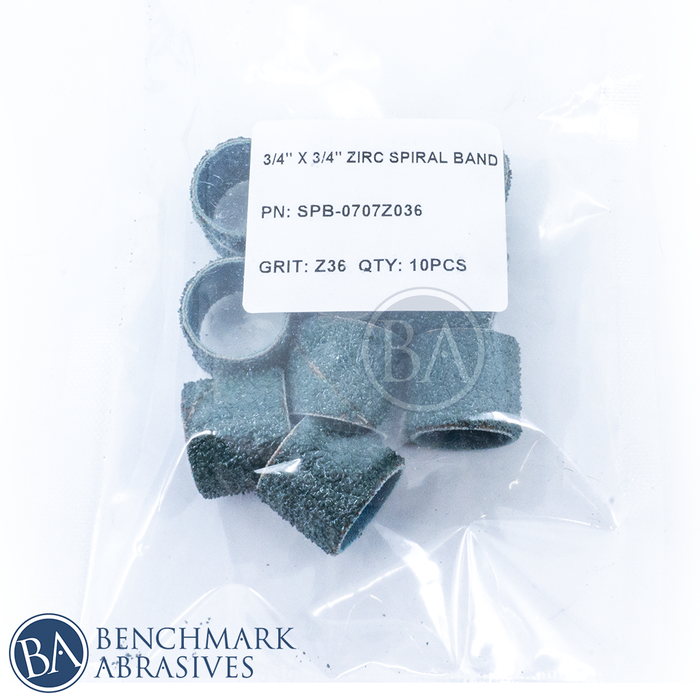 3/4" x 3/4" Zirconia Spiral Band - 10 Pack