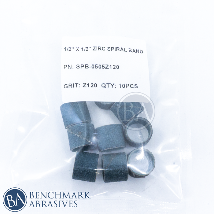 1/2" X 1/2" Zirconia Spiral Band - 10 Pack