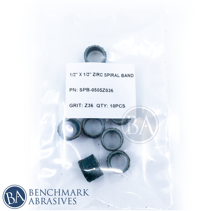 1/2" X 1/2" Zirconia Spiral Band - 10 Pack