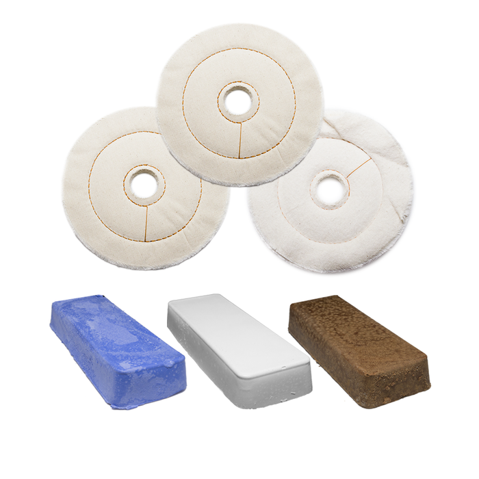 Plastic And Acrylics 3-Step Buffing Kit For Bench Grinders