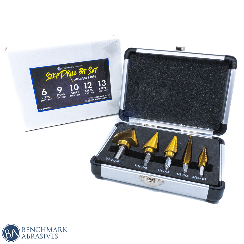 Economy Titanium Coated Step Drill Bit Set – 5 Piece