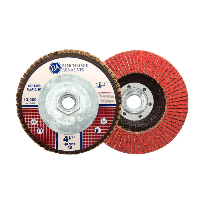 4-1/2" x 5/8”-11 T27 (Flat Face) Ceramic Flap Disc - 1 Piece