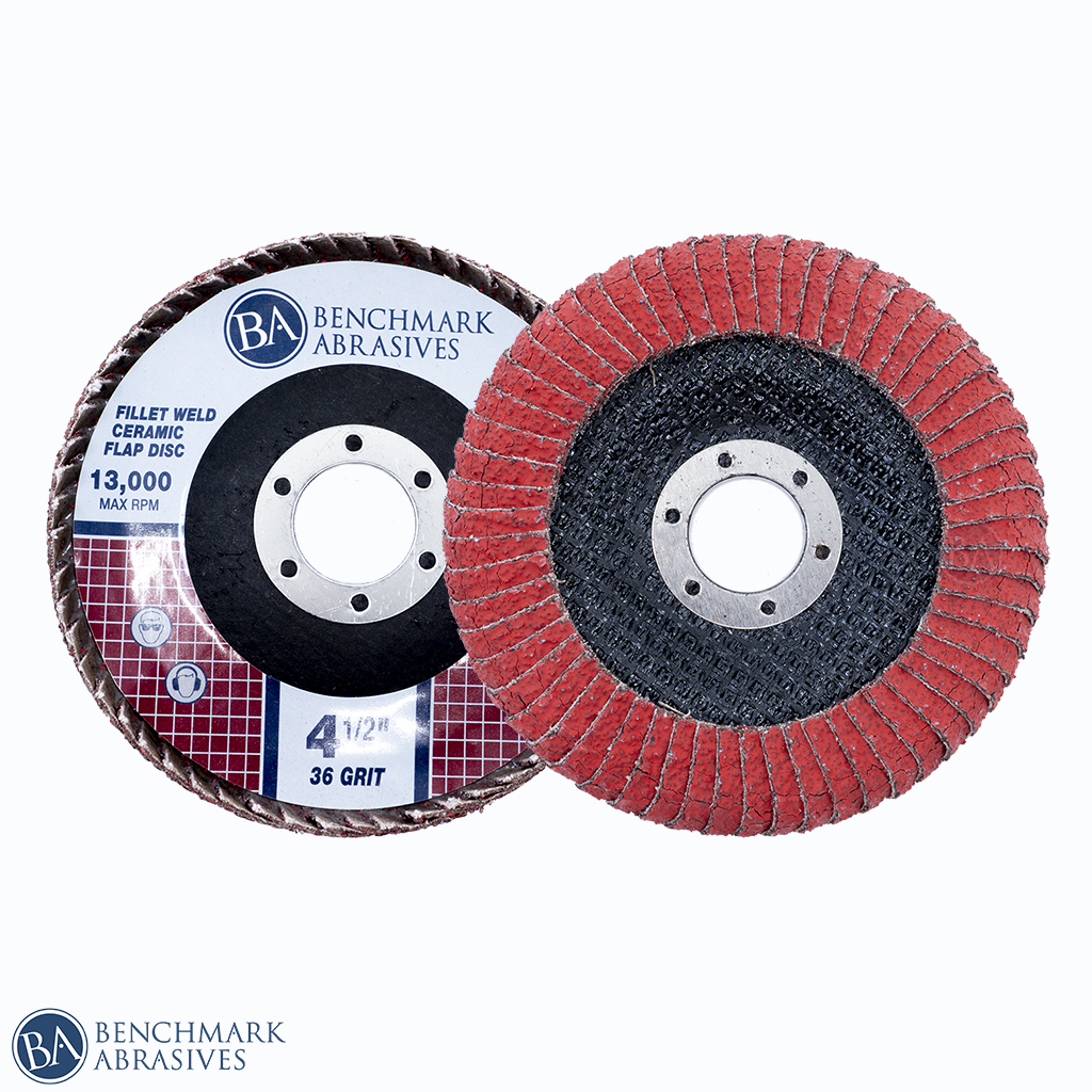 4-1/2" X 7/8" T27 Curved Ceramic Flap Discs For Fillet Welds - 1 Piece