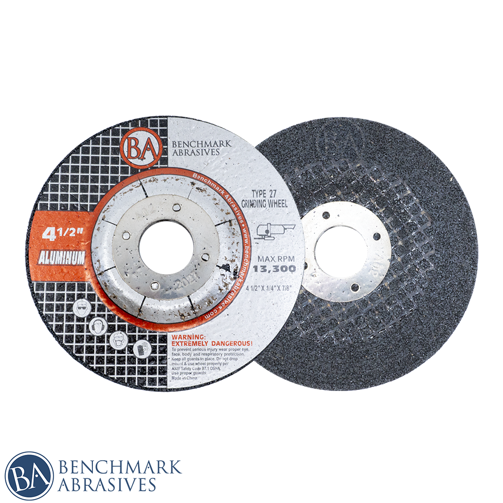 4 1 2" x 1 4" x 7 8" T27 Depressed Center Grinding Wheel Aluminum 25 Pack