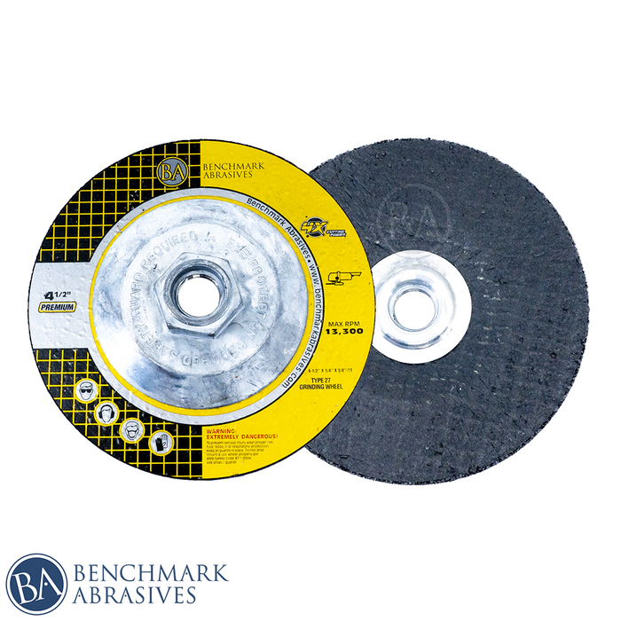 4-1/2" X 1/4" X 5/8"-11 T27 High Performance 4x Depressed Center Grinding Wheel - 10 Pack