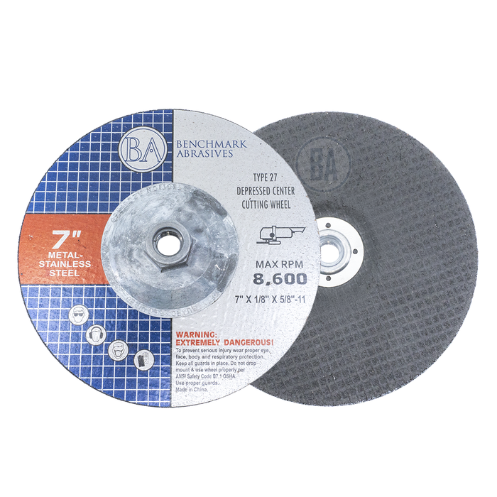 7" X 1/8" X 5/8"-11 T27 Pipeline Wheel - 10 Pack
