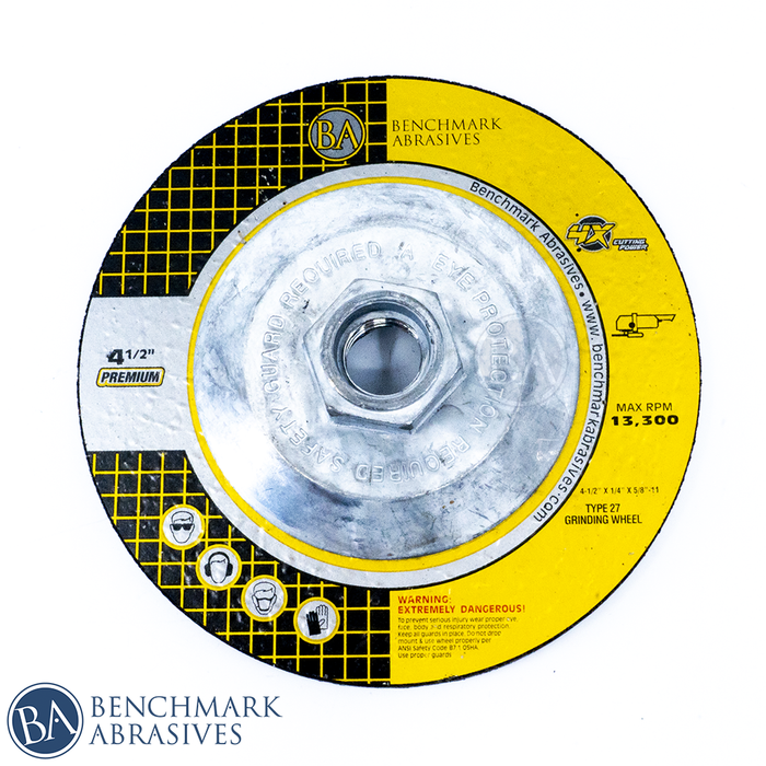 4-1/2" X 1/4" X 5/8"-11 T27 High Performance 4x Depressed Center Grinding Wheel - 10 Pack