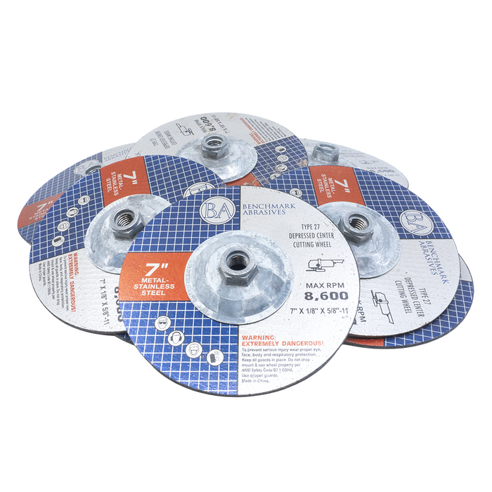 7" X 1/8" X 5/8"-11 T27 Pipeline Wheel - 10 Pack