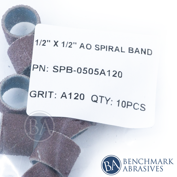 1/2" x 1/2" Aluminum Oxide Spiral Band - 10 Pack