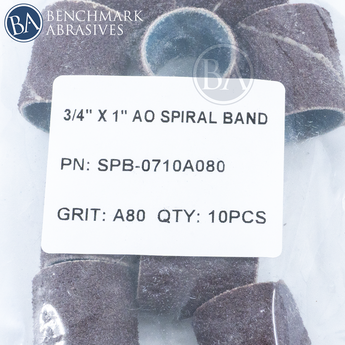 3/4" x 1" Aluminum Oxide Spiral Band - 10 Pack