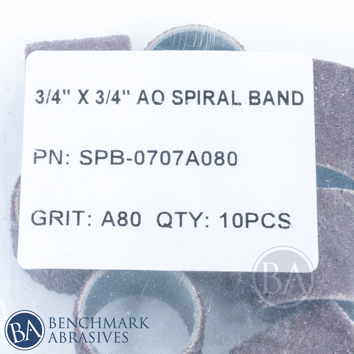 3/4" x 3/4" Aluminum Oxide Spiral Band - 10 Pack