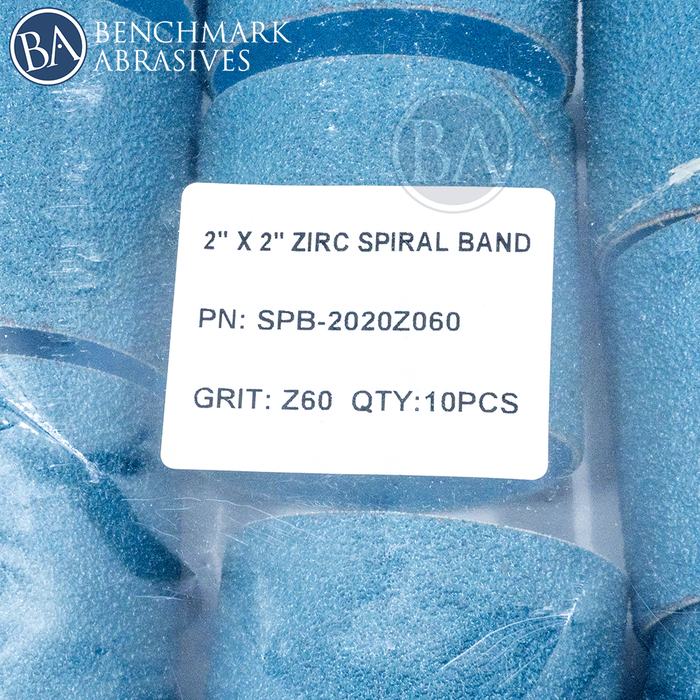 2" x 2" Zirconia Spiral Band - 10 Pack