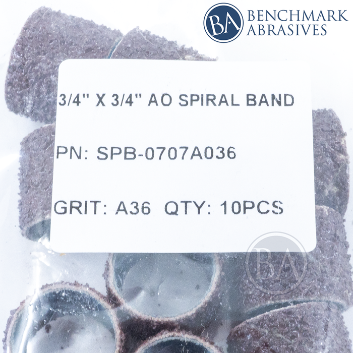 3/4" x 3/4" Aluminum Oxide Spiral Band - 10 Pack