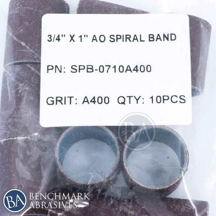 3/4" x 1" Aluminum Oxide Spiral Band - 10 Pack