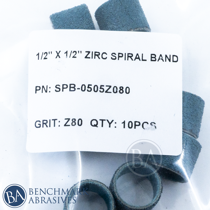 1/2" X 1" Zirconia Spiral Band - 10 Pack