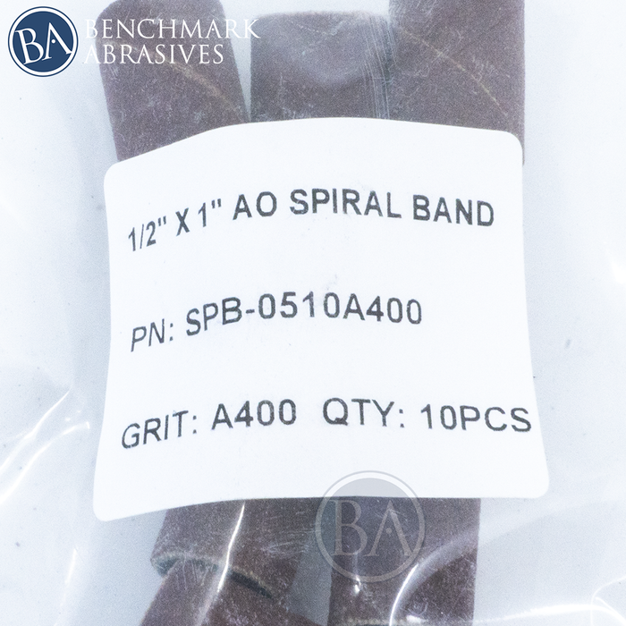 1/2" x 1" Aluminum Oxide Spiral Band - 10 Pack