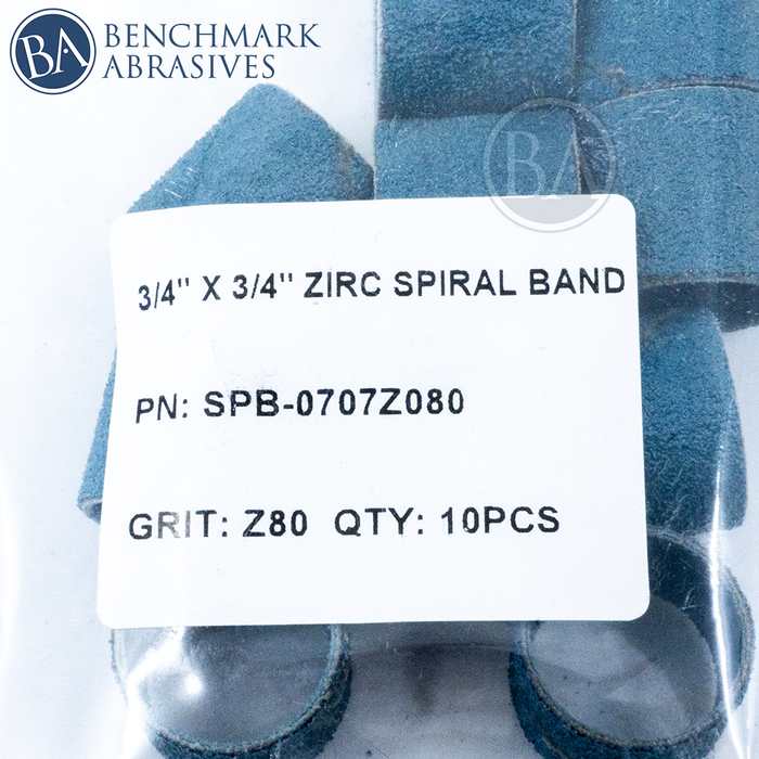 3/4" x 3/4" Zirconia Spiral Band - 10 Pack