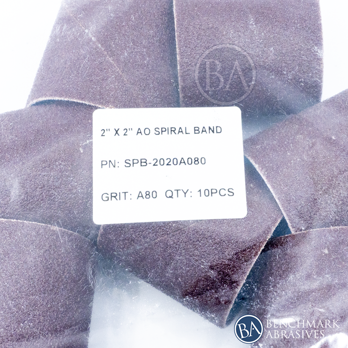 2" x 2" Aluminum Oxide Spiral Band - 10 Pack