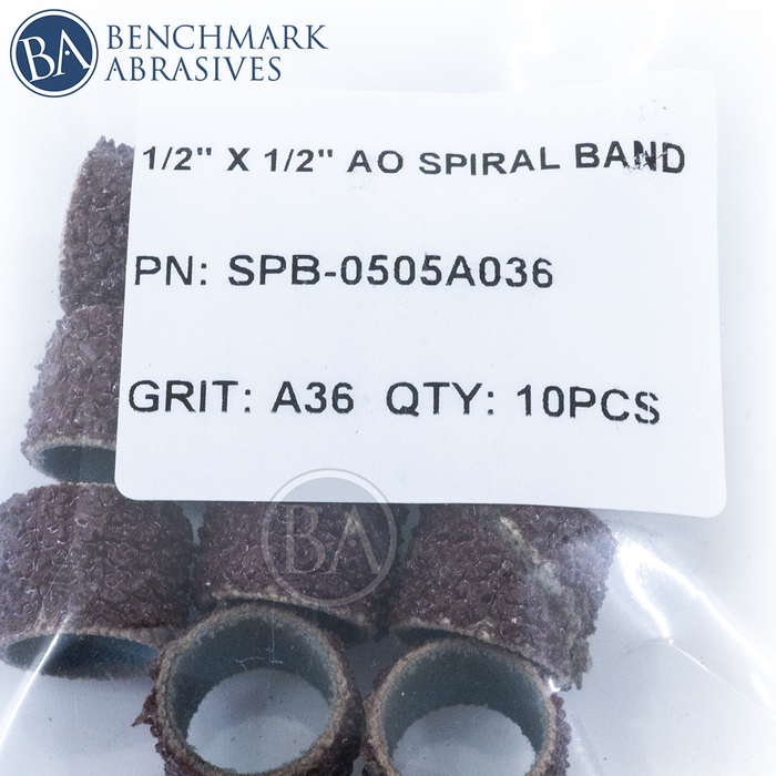 1/2" x 1/2" Aluminum Oxide Spiral Band - 10 Pack