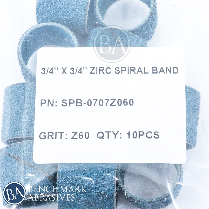 3/4" x 3/4" Zirconia Spiral Band - 10 Pack