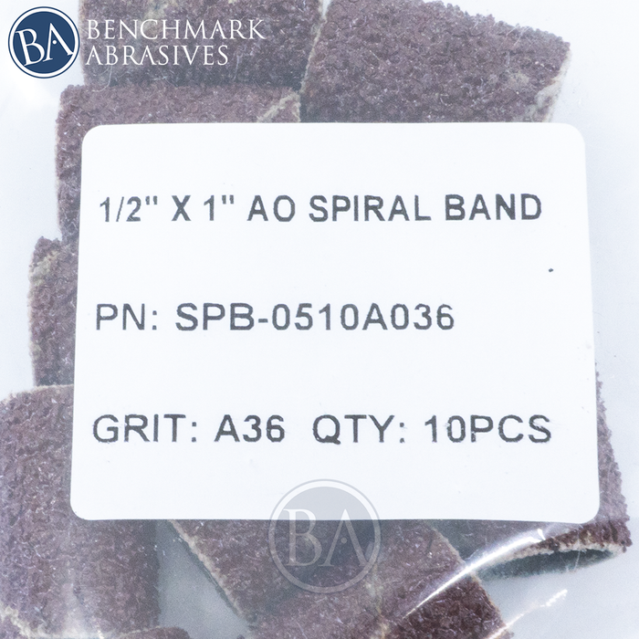 1/2" x 1" Aluminum Oxide Spiral Band - 10 Pack