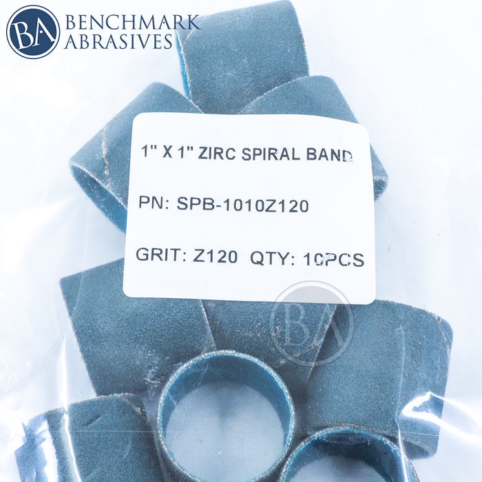 1" x 1" Zirconia Spiral Band - 10 Pack