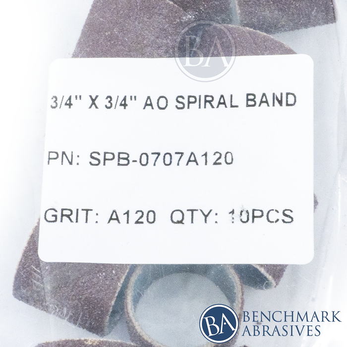 3/4" x 3/4" Aluminum Oxide Spiral Band - 10 Pack