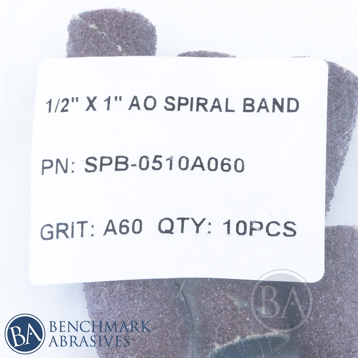 1/2" x 1" Aluminum Oxide Spiral Band - 10 Pack