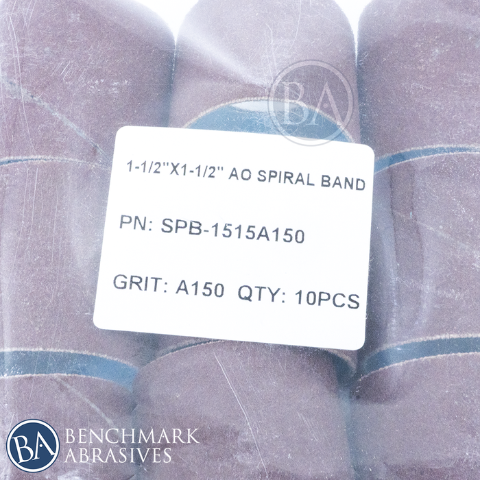 1-1/2" x 1-1/2" Aluminum Oxide Spiral Band - 10 Pack