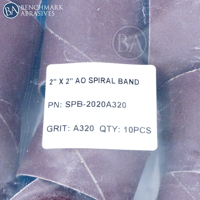 2" x 2" Aluminum Oxide Spiral Band - 10 Pack