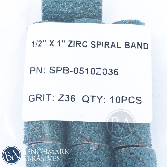 1/2" X 1" Zirconia Spiral Band - 10 Pack