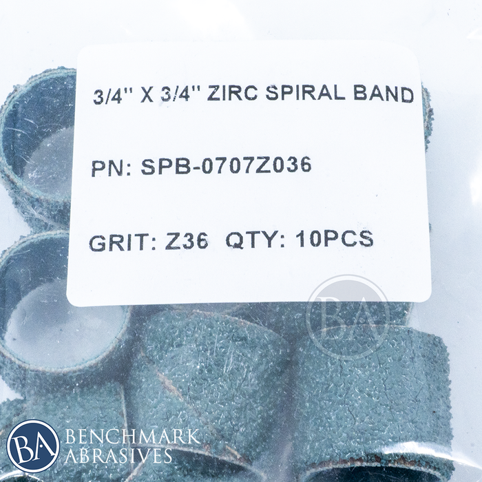 3/4" x 3/4" Zirconia Spiral Band - 10 Pack