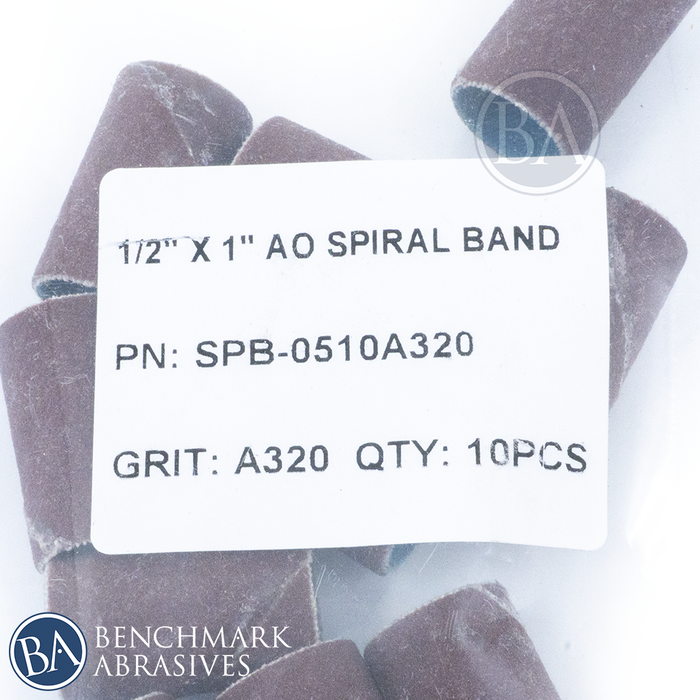 1/2" x 1" Aluminum Oxide Spiral Band - 10 Pack