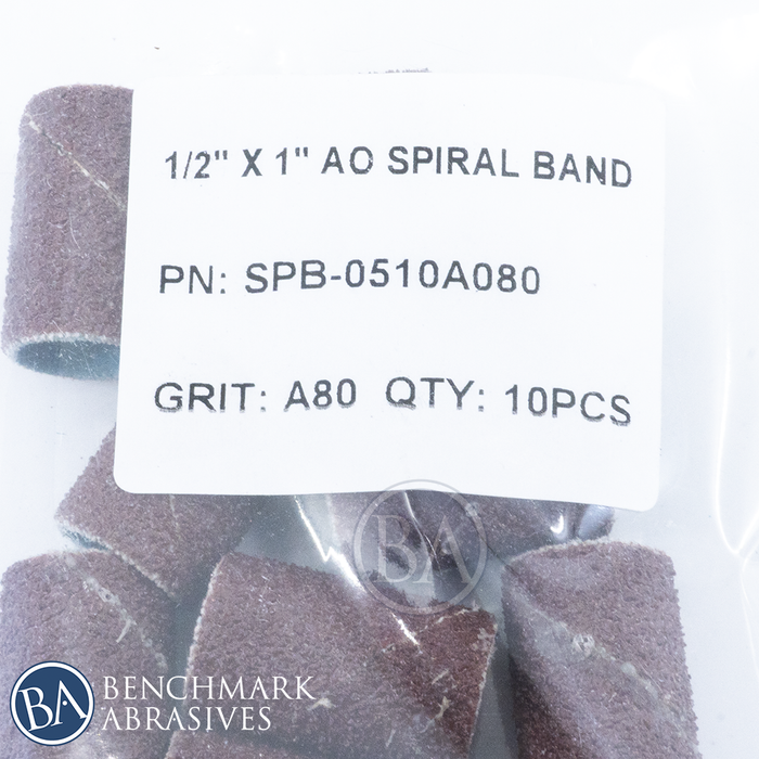 1/2" x 1" Aluminum Oxide Spiral Band - 10 Pack